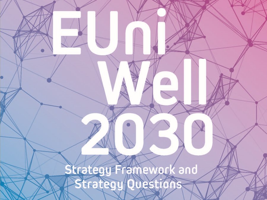 The picture shows the text: "EUniWell 2030 Strategy Framework and Strategy Questions".