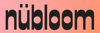 The nübloom logo is made up of the title written in a bold, black font on front of an orange background.